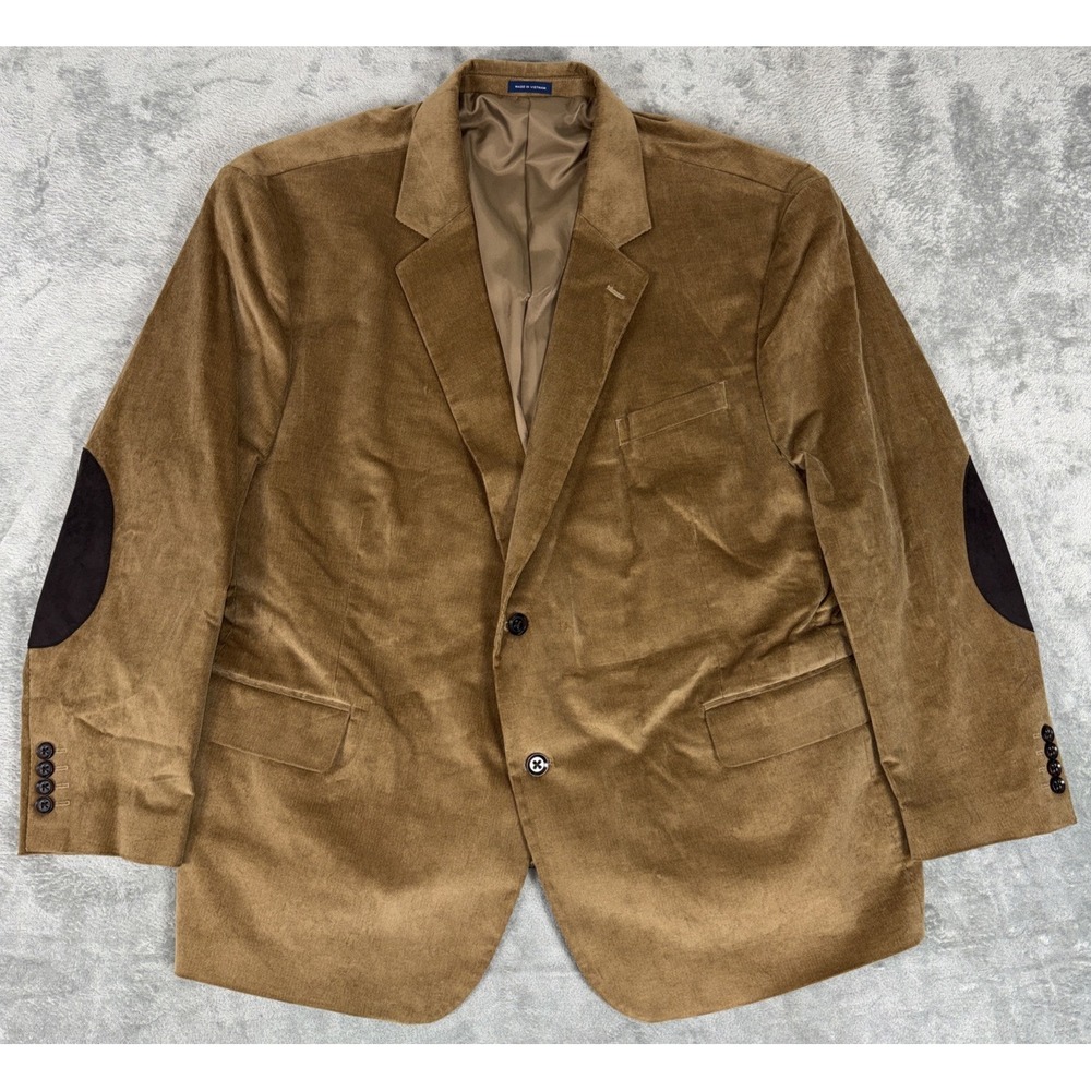 Stafford Men's Big & Tall Brown Corduroy Sport Coat 54 Short 2-Button Blazer